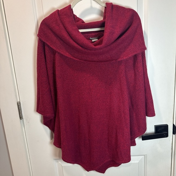 NEW DIRECTIONS WEEKEND Short Sleeve Cowl Neck Poncho Sweater, Womens 3X - Picture 8 of 13